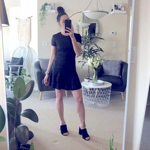 BCBG Navy blue lace babydoll dress